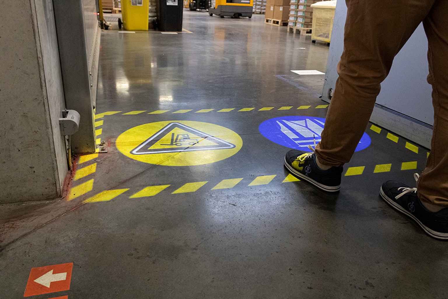 STOP and warning signs for pedestrian safety