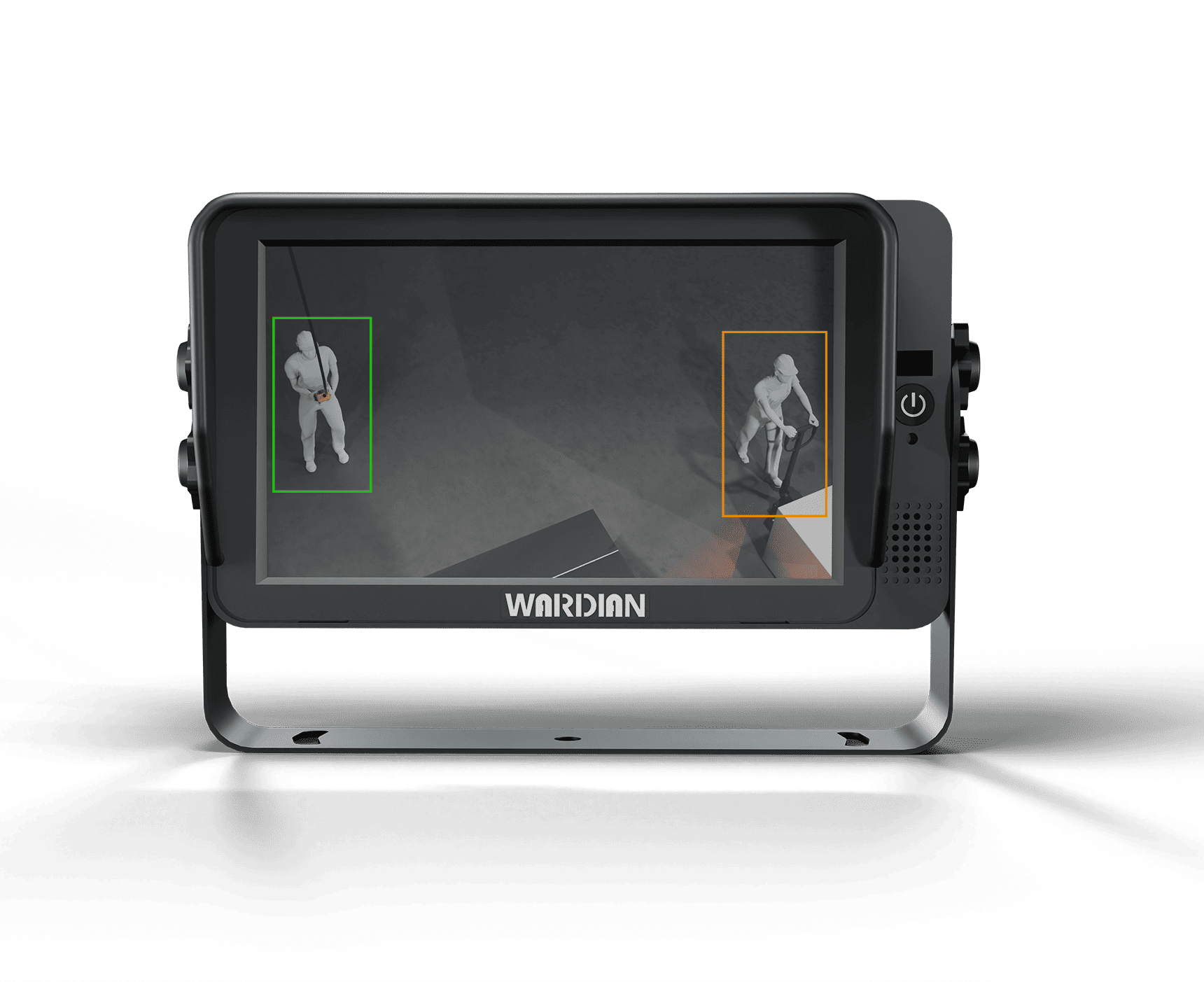 Crane virtual warning of suspended load